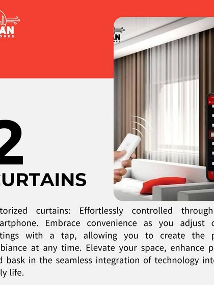 Motorized curtains add a layer of sophistication and convenience to any room. You can schedule them to open and close at specific times, all managed through your smartphone.