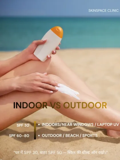 The right SPF level depends on your environment. We generally recommend SPF 30 for indoor use near windows and a higher SPF of 50 or more for outdoor activities.