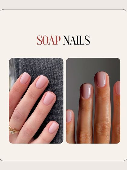 "Soap nails" are all about a clean, glossy, and natural look. This sheer pink polish gives your nails a healthy, polished glow that's effortlessly chic.
