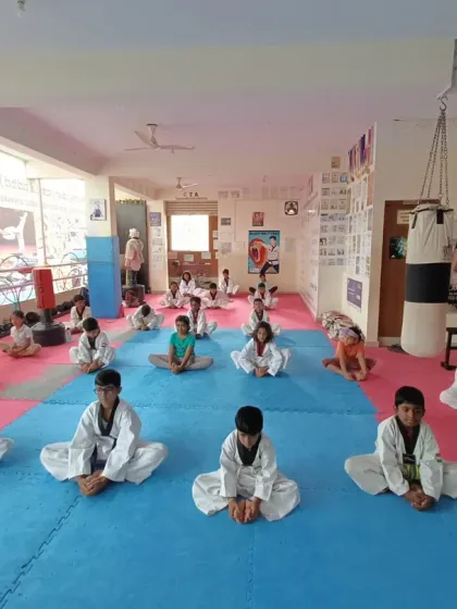 The butterfly stretch is a fundamental part of our warm-up routine.