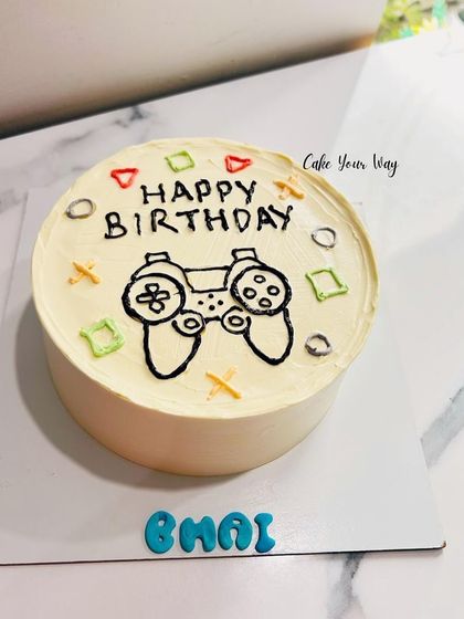 A simple bento cake for a gamer bhai (brother).