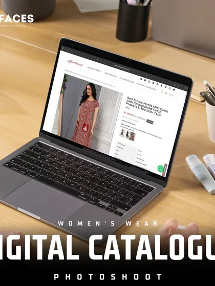 A close-up of an e-commerce page with our model photography, demonstrating how clear and effective our images are for online sales.