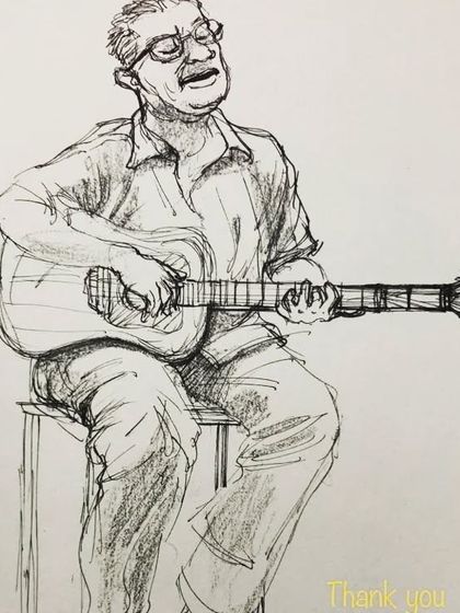 Another amazing sketch from an audience member at our S&G tribute show. The gratitude I feel for the people who come to our concerts is immense.