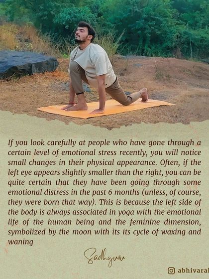 The left side of the body is associated with the emotional life. If you notice someone's left eye appears smaller, it can be a sign of recent emotional distress. This shows the deep connection between your inner state and physical body.
