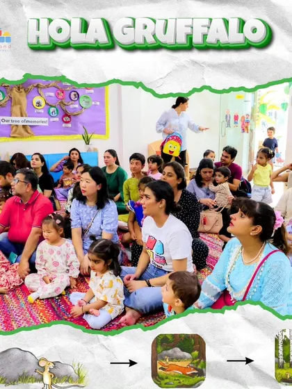Listening intently to the story of the clever little mouse. We believe that shared reading experiences like this are fundamental in building early literacy skills and a love for books.