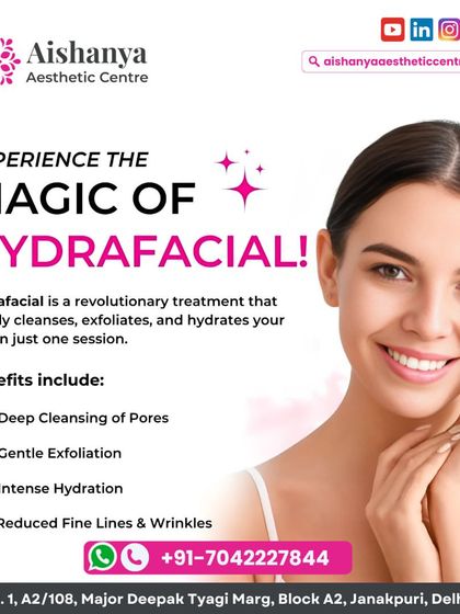 Experience the magic of a HydraFacial. This graphic explains how this revolutionary treatment deeply cleanses, exfoliates, and hydrates your skin in just one session for a noticeable glow.