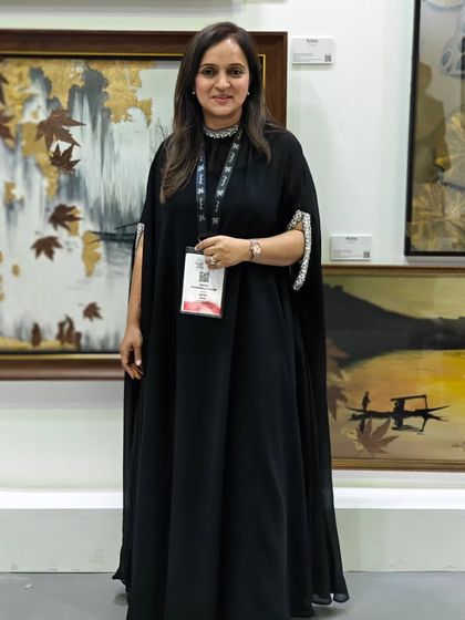 Artist Nafisa Poonawala Hashim at our booth, surrounded by her nature inspired collection. We curate our space to tell a cohesive story while highlighting each artist's individual style.