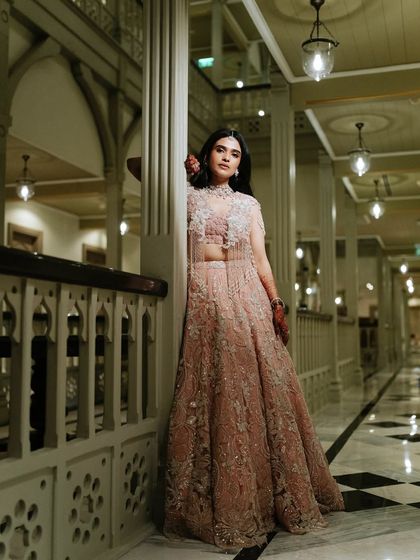 Blush tones, soft shimmer, and that perfect engagement day glow. For Rutvi, I kept the look radiant, romantic, and effortlessly her.