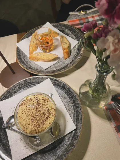 A food memory from my trip to Italy. This was a delicious Tiramisu I had at a local cafe in Florence, which inspires my own recipe.