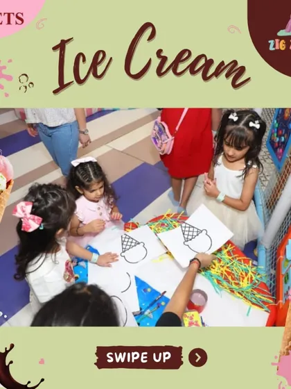 We all scream for ice cream! This ice cream themed party included a fun ice cream cone coloring activity for the little artists to enjoy.
