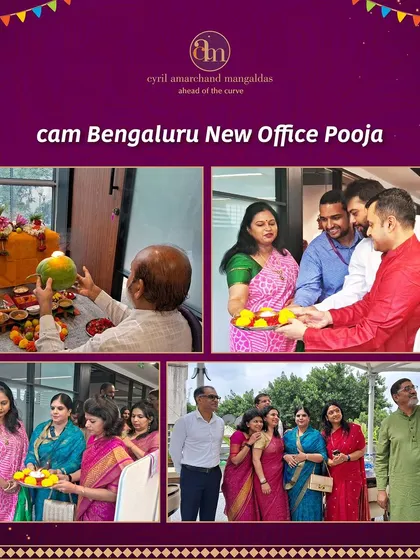 Glimpses from the pooja ceremony for our new additional office in Bengaluru. We celebrate this new beginning as we continue to expand our presence to better serve our clients in the region.