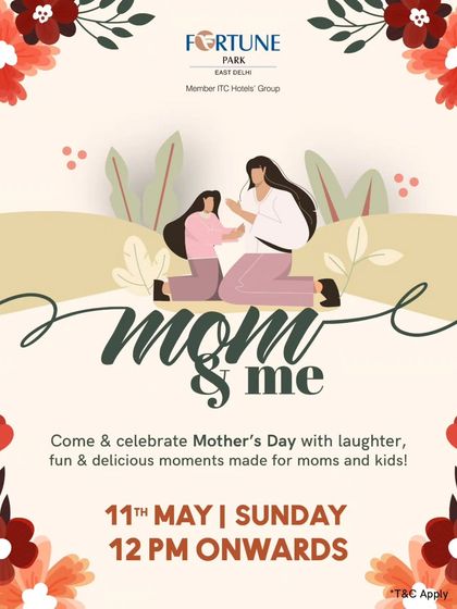 This is the official invitation to my 'Mom & Me' Mother's Day celebration. The design reflects the warm and celebratory nature of the event, inviting mothers and their children for a day to remember.