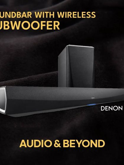 The Denon soundbar with its wireless subwoofer. This combination ensures you get both clear dialogue and vocals from the bar's tweeters and mid-woofers, plus deep, rumbling bass from the dedicated sub.