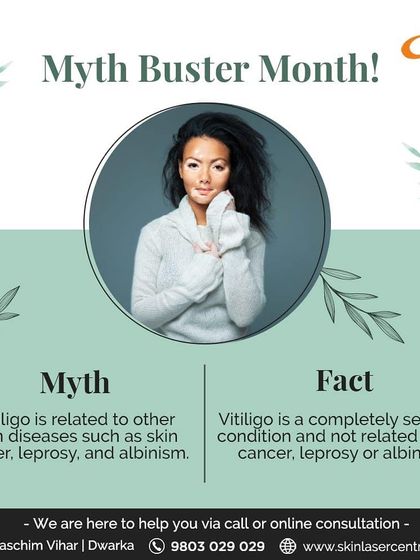 Let's clear up another myth. Vitiligo is a completely separate condition and is not related to skin cancer, leprosy, or albinism. It is important to have an accurate diagnosis from a dermatologist.