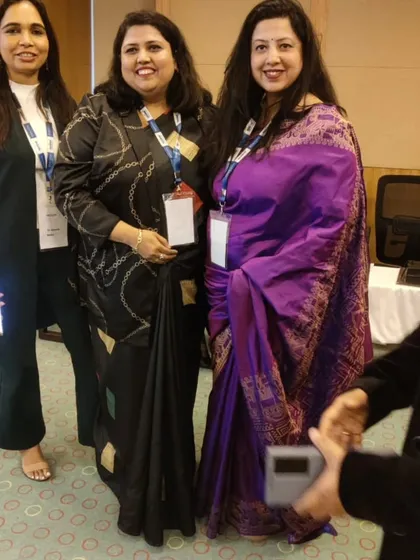 Networking with peers after our panel session. These interactions are invaluable for professional growth.