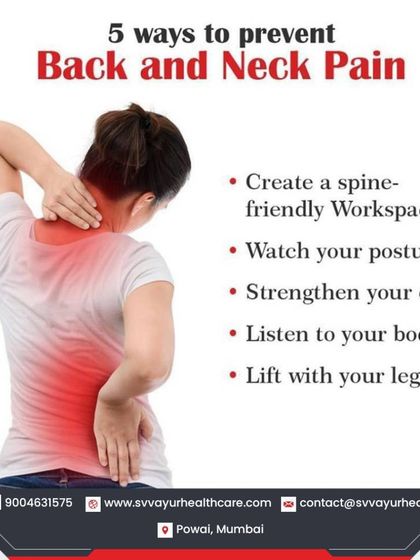 Prevention is key. This infographic shares five practical tips for preventing back and neck pain, including creating a spine-friendly workspace and strengthening your core.