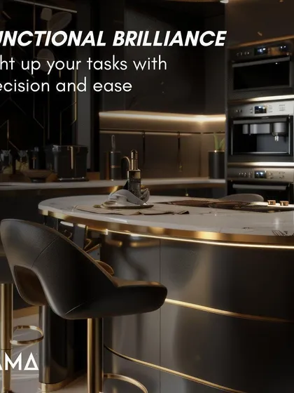 Functional brilliance. In this kitchen, focused lighting illuminates the bar seating area, making it a perfect spot for tasks or casual dining. Precise lighting makes your kitchen easier and more enjoyable to use.