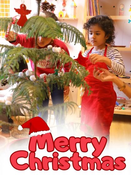 Merry Christmas! The children love decorating our tree with their own handmade ornaments. It's a festive tradition that brings everyone together.