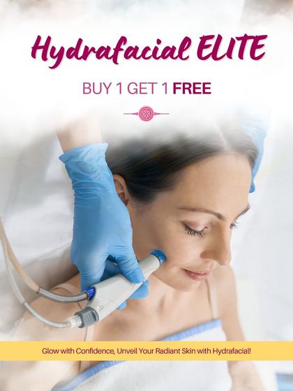 We often have special promotions like this "Buy 1 Get 1 Free" offer on our HydraFacial ELITE. It's a great opportunity to maintain your skincare routine or share the experience with a friend.