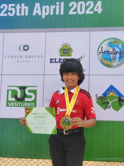 A young champion from our academy at the South Zone tournament. Consistent performance in regional events is a stepping stone to national success.