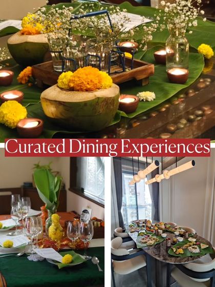 A collage showcasing my curated dining experiences from the past year. Setting beautiful tables and creating memorable meals for my guests is what I love to do.