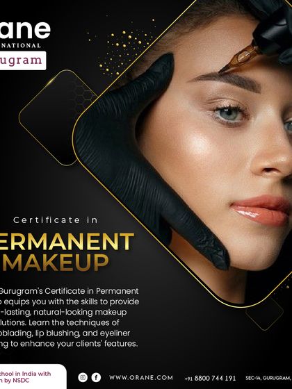 This graphic promotes my Certificate in Permanent Makeup course. I equip students with the skills for microblading, lip blushing, and eyeliner tattooing to enhance their clients' features.