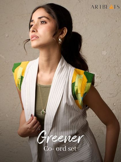 Neutrals for versatility, accents for personality. The Greener Co-ord Set is crafted from fine handwoven cotton, offering a balance of subtlety and statement.