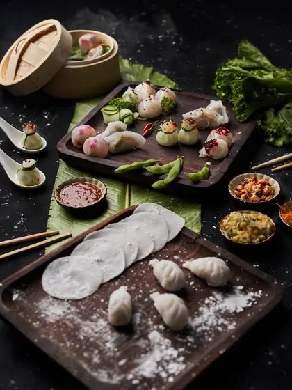 Dumpling dreams do come true! Our dim sum spread is a work of art, featuring a variety of shapes, colors, and fillings, all handcrafted with care.