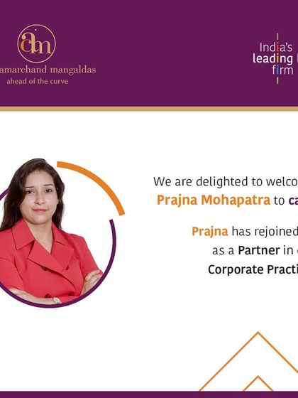 We are delighted to welcome back Prajna Mohapatra, who has rejoined our Mumbai office as a Partner in our Corporate Practice.
