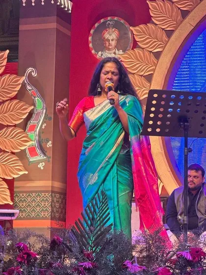 Singing at the Mysore Palace, with my wonderful orchestra. Each musician on stage is a master of their craft, and it's an honour to create music with them.
