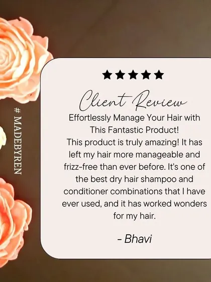 "It's one of the best dry hair shampoo and conditioner combinations that I have ever used." Feedback like this from a repeat client is the best testimony. I'm so glad my Argan Oil and Milk Protein range is helping manage frizz and dryness.