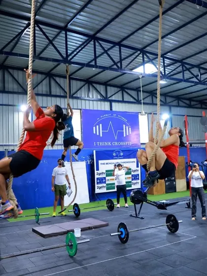 This is what competition day looks like. Athletes pushing their limits on the rope climbs during The Bengaluru Throwdown, with the community cheering them on. We train for these moments, building not just strength but the grit to perform under pressure.