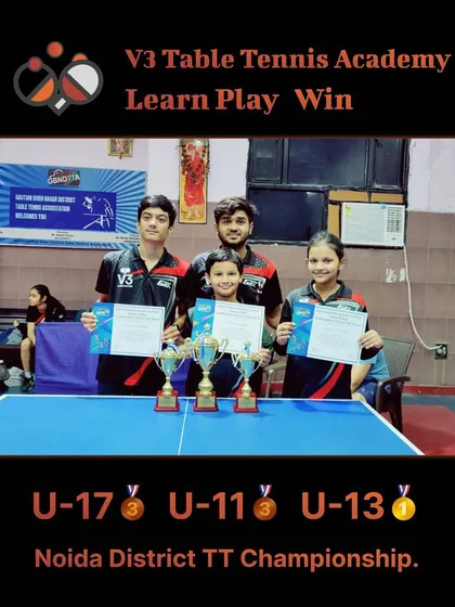 Our U-11, U-13, and U-17 winners from the Noida District TT Championship selection trials. These players earned their spot to represent the district in upcoming state tournaments.