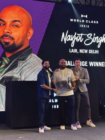 Navjot Singh of Lair, accepting his award as a challenge winner at the World Class India competition. A proud moment for him and for our entire team.