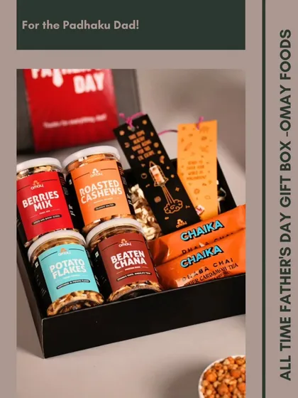 For the "Padhaku Dad" who loves to read, this Father's Day gift box is ideal. It comes with an assortment of roasted snacks and bookmarks to accompany his reading sessions.