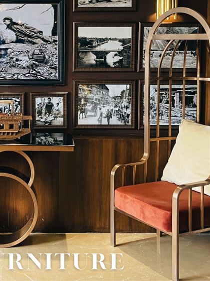 This shot focuses on the unique furniture in a space, including a circular side table and a dramatic accent chair. I believe that carefully chosen furniture is key to creating timeless, functional, and beautiful interiors.