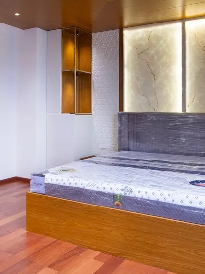 A look at the master bedroom with its connection to a private balcony. The design is calm, clear, and completely yours.