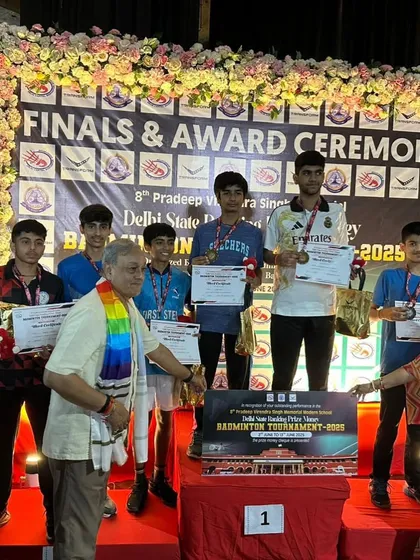 The boys' team celebrating their wins at the Delhi State 2025 awards ceremony. Their success is a direct reflection of the high-intensity training environment I provide.