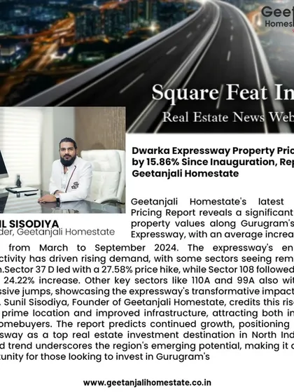 Square Feat India, a dedicated real estate news website, reported on our findings about the Dwarka Expressway. Our data confirms its position as a top real estate investment destination in North India.