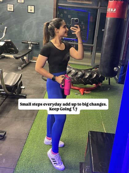 A selfie from the gym to remind you that you don't have to be extreme, you just have to be consistent. Small steps every day add up to big changes.