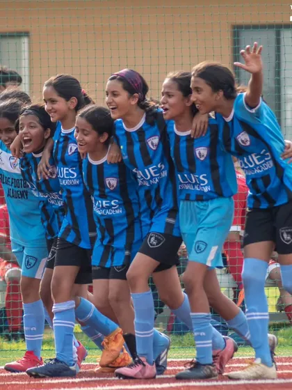 Pure joy and teamwork from our girls' team after a great play. We are committed to providing a supportive and empowering environment for female footballers to thrive and compete at the highest level.