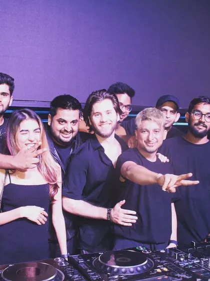 The whole crew together after an epic night with Colle and Ankytrixx. It's a team effort to put on a show of this scale.