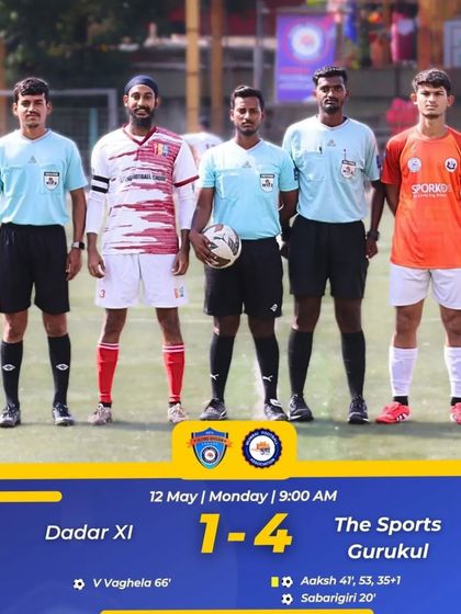 A dominant 4-1 victory for our team over Dadar XI. This result showcases the strategic and cohesive play we instill in our players through dedicated training.