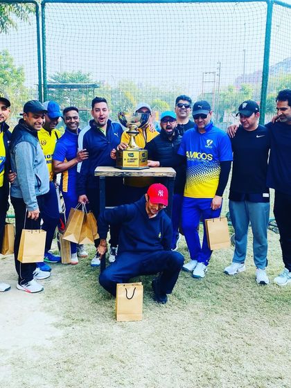 Another shot of the Amigos team celebrating their well-deserved tournament win.