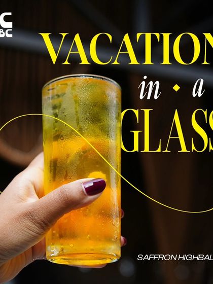 A vacation in a glass. Our Saffron Highball is a tropical and refreshing drink that will transport you to a state of relaxation.