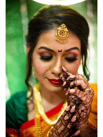 That happy moment when you see your henna has developed into a beautiful, dark stain. My bride Niyati, looking gorgeous.