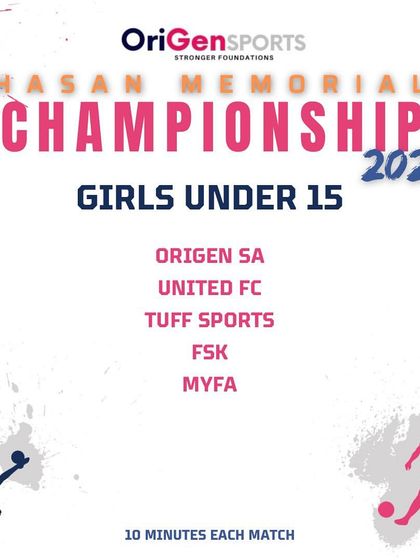 The list of participating teams in the Girls U15 category for the Hasan Memorial Championship 2024.