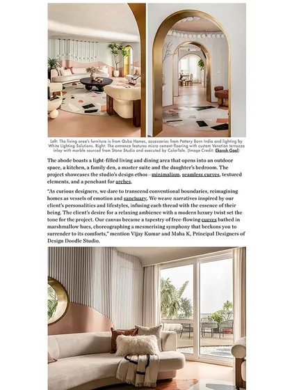 This spread from Design Pataki highlights our studio's ethos of minimalism, seamless curves, and a penchant for arches.
