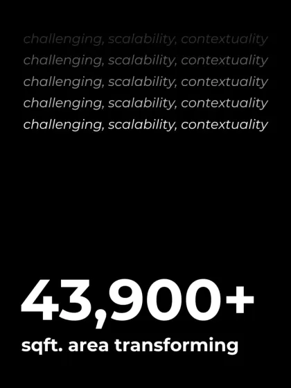 We are currently transforming over 43,900 sq. ft. of space across multiple projects. Each project presents its own challenges of scalability and contextuality, pushing us to innovate and grow.