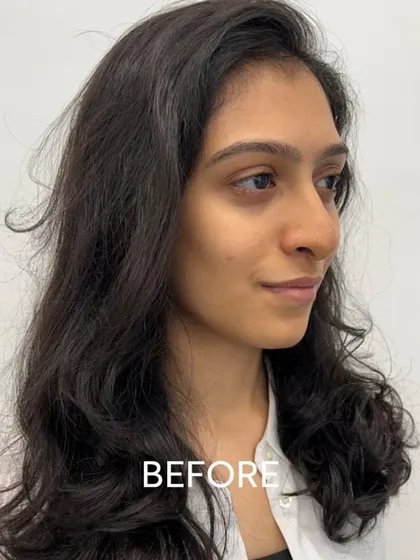 Here is the starting point for a beautiful transformation. This client came to me with her natural dark hair, ready for a complete change.
